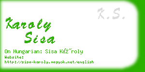 karoly sisa business card